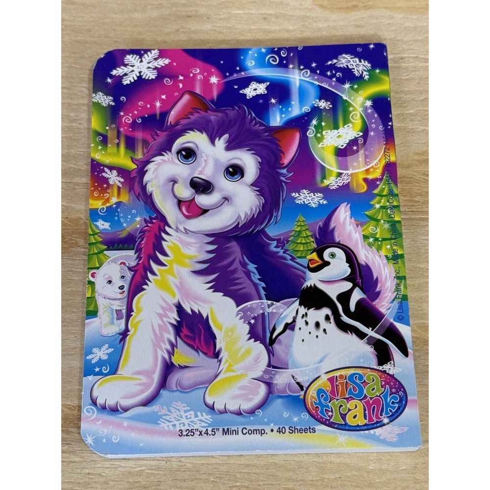 Lisa Frank Tikanni Husky Glitter Penguins Mini Comp. Notepad Paper 3.25 x 4.5 - Picture 2 of 4
